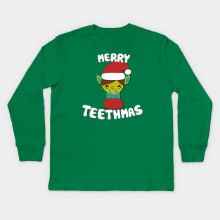 Boy Elf (Merry Teethmas) Kids Long Sleeve T-Shirt